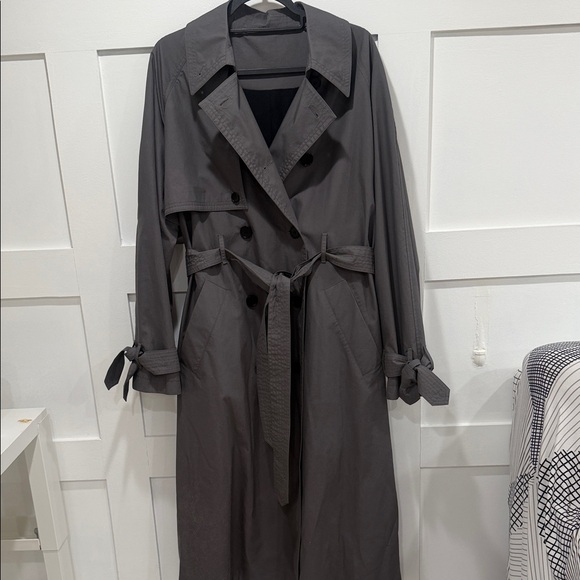 All Saints Charcoal Gray Trench Coat - Picture 3 of 5